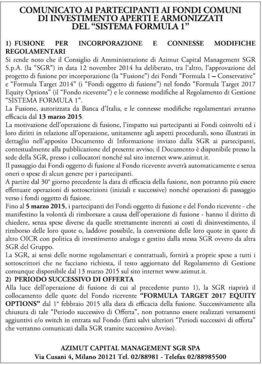 Pagine da 2015 07 Fusione per incorporazione dei fondi italiani appartenenti al sistema formula 1