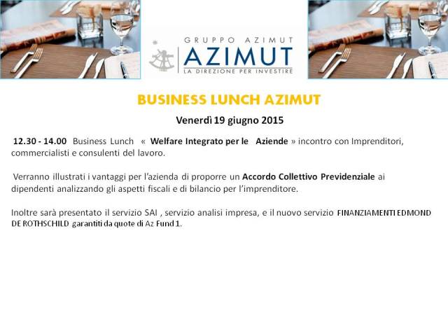 Invito Business Lunch Azimut
